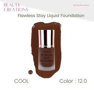 BEAUTY CREATIONS, Flawless Stay Liquid Foundation, Color, # 12.0